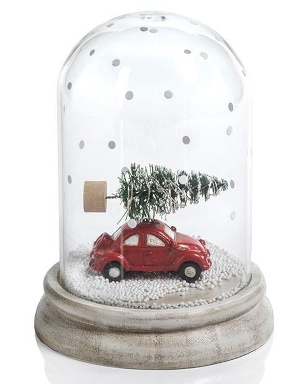 Led Snow Globe with Red Car and Tree