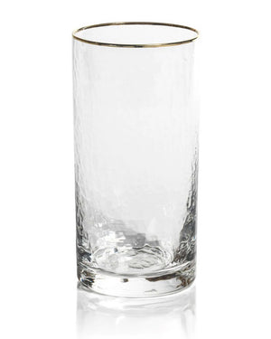 Negroni Hammered with Gold Rim Drinking Glass