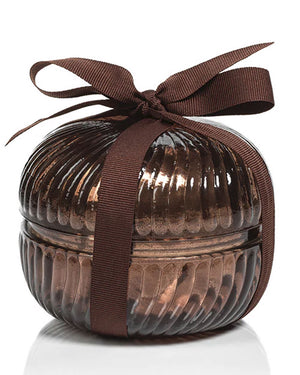 Bronze Fluted Round Large Glass Candle