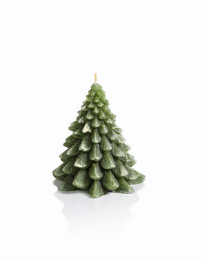 Short Winter Pine Tree Candle