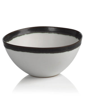 Small Trento White Ceramic with Volcano Rim Bowl
