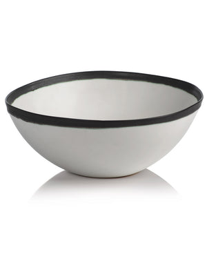 Large Trento White Ceramic with Volcano Rim Bowl