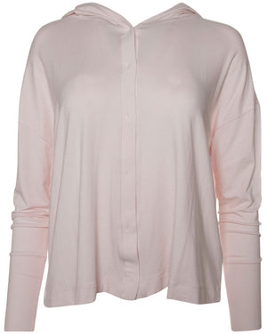 Petal Pink Button Up Hoodie