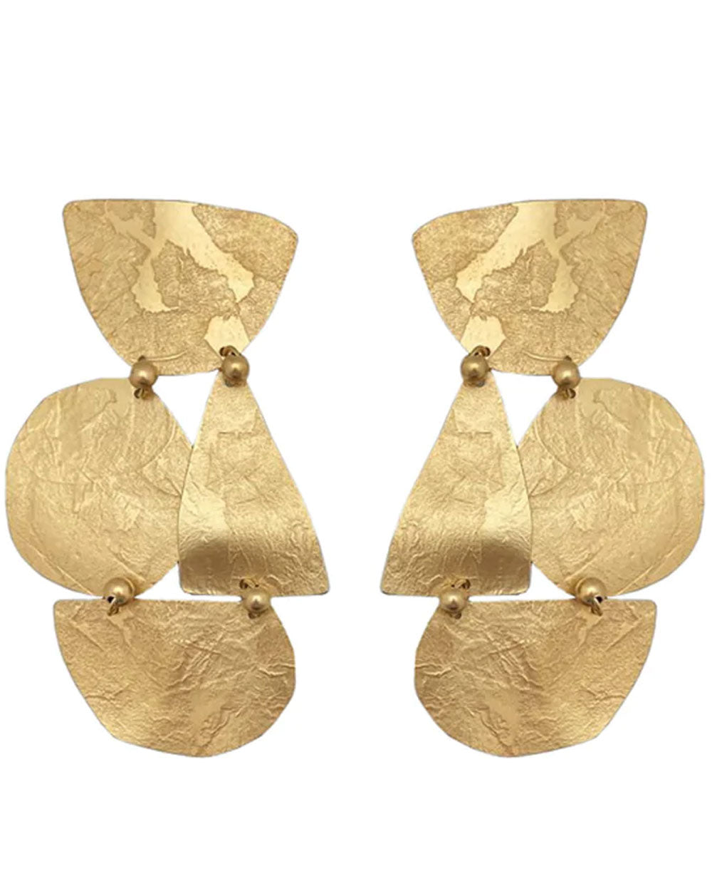 18k Gold Plated Brass Sungold Texture Agnes Earrings