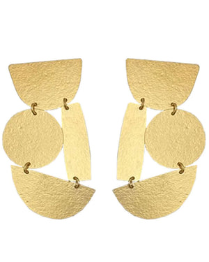 18k Gold Plated Brass Masha Texture Earrings