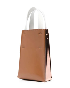 Museo Nano Bag in Rose Gold Mirrored Leather