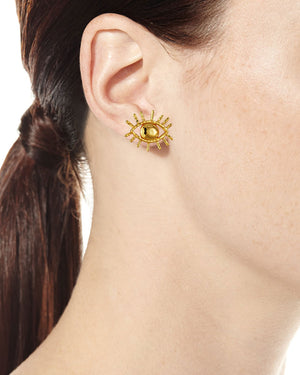 Gold Evil Eye Stud Earrings