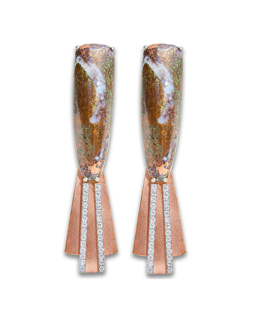 Copper Brutalism Diamond Earrings