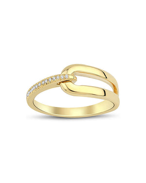 18k Yellow Gold Form Diamond Ring